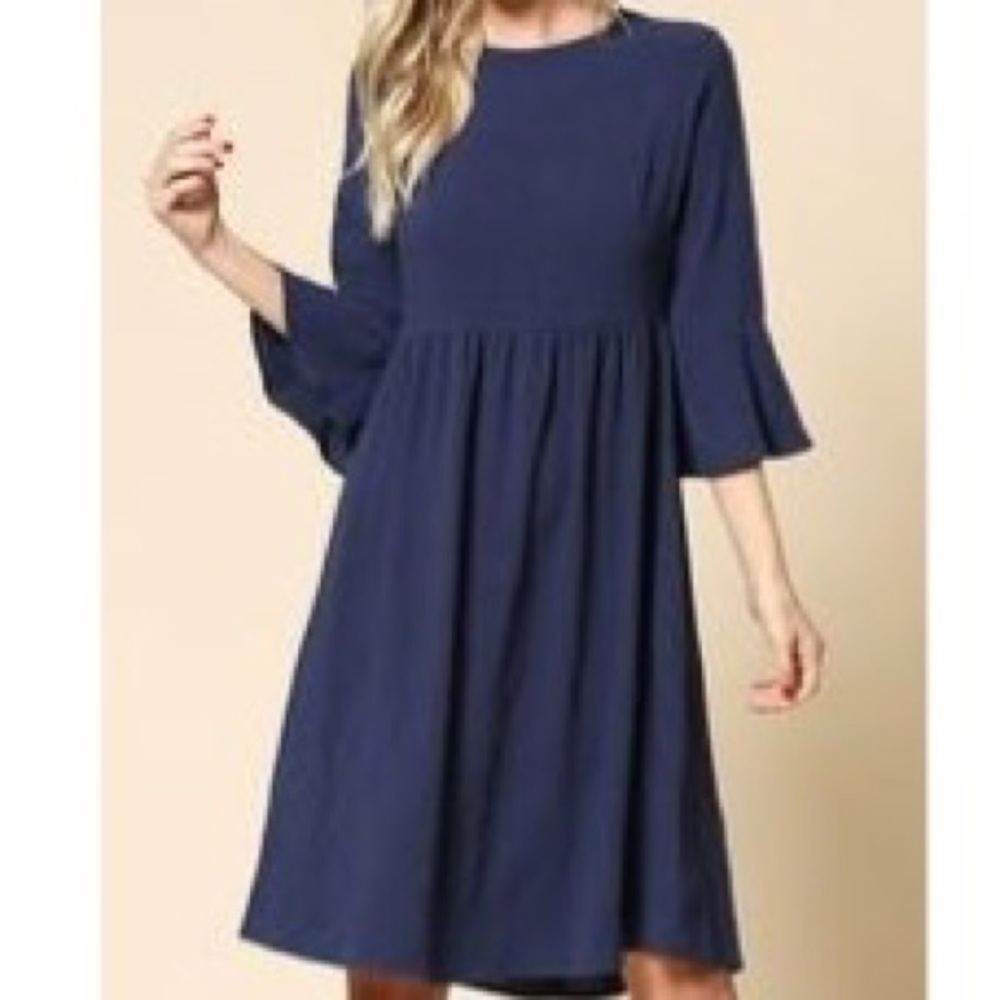 Navy Empire Waist Dress